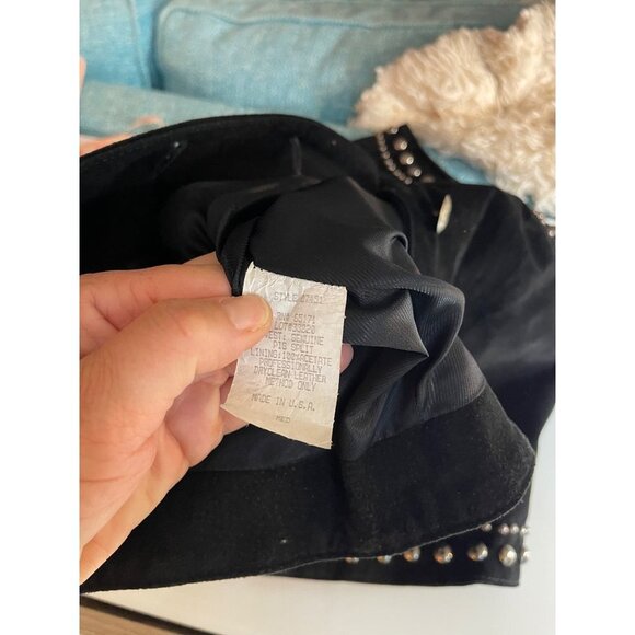Frontier Collection Vintage Womens Vest Size M Black Studded Suede Phoenix USA - Picture 9 of 9
